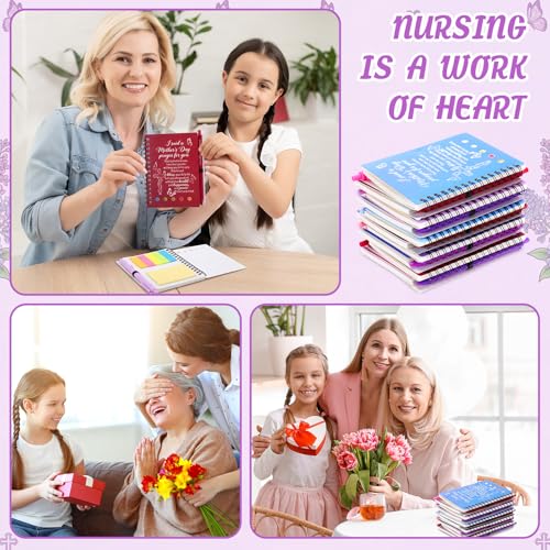 10 Sets Mother's Day Christian Gifts Bulk Bible Verse Spiral Notebooks with Sticky Note Religious Ballpoint Pens Prayer Journal Church Gifts for Mamas Mom Women Mother's Day
