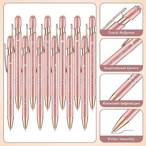 Chuangdi 48 Pcs Bible Verse Pens Bulk Black Ink Pens, Rose Gold - color: Rose Gold