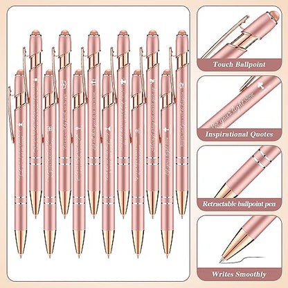 Chuangdi 48 Pcs Bible Verse Pens Bulk Black Ink Pens, Rose Gold - color: Rose Gold