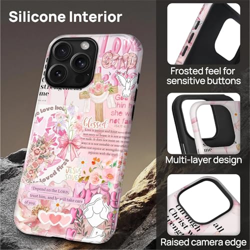 Magnetic Case for iPhone 15 Pro, Compatible with Magsafe PC Hard Shell & Silicone Inner Bumper Anti-Scratch Full-Body Cover Shockproof Slim Design Retro Newspaper Collage Religious Jesus - color: Retro Newspaper Collage Religious Jesus, size: iPhone 15 Pr