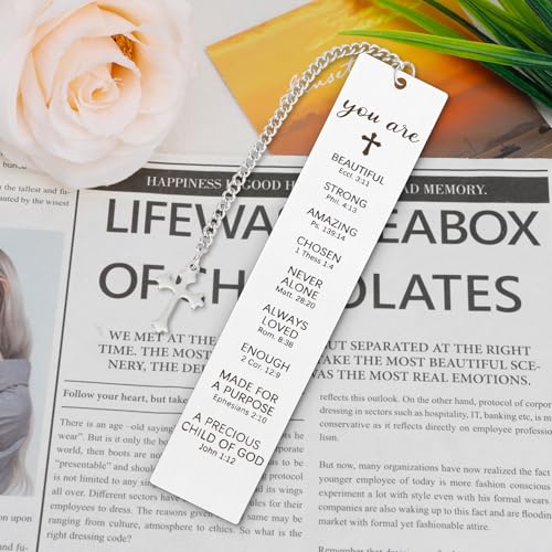 Bible Bookmarks Gifts for Women Christian Gift for Men Mothers Day Gifts for Her Him Christian Birthday Gifts Unique Metal Bible Verse Book Markers Inspirational Gifts for Book Lover Readers Friend