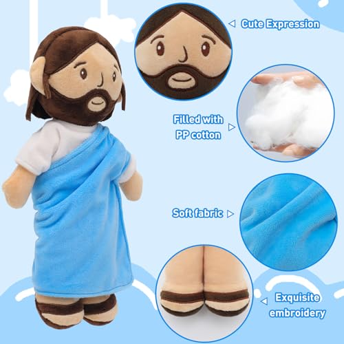Yelakey Jesus Plush Doll, 11.8" Stuffed Plushie Religious Toy for Kids - color: 11.8inch/Blue
