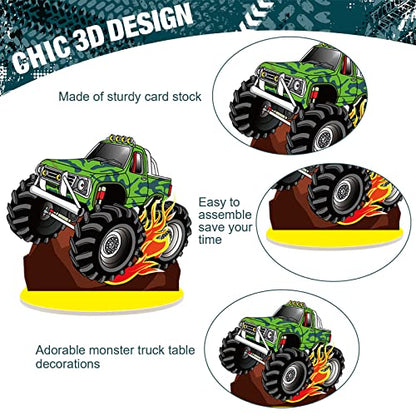 Namalu 16 Pcs Truck Table Decorations Centerpiece for Birthday Party Tables Decorations Blaze Wheels Table Ornaments for Baby Shower Birthday Supplies DIY Decor(Truck) - style: Truck