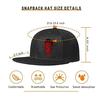 Chef Hat Flat Bill Hats for Men Funny Double Knives Kitchen Adjustable Baseball Cap Snapback Hat for Women - color: Red Face