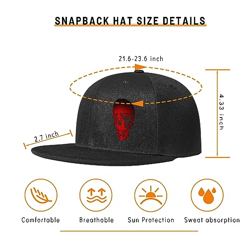 Chef Hat Flat Bill Hats for Men Funny Double Knives Kitchen Adjustable Baseball Cap Snapback Hat for Women - color: Red Face