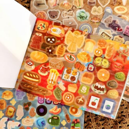 Japanese Kawaii Sticker Book, 30 Sheets, 800 Pieces, INS Style Cute Cartoon Animals, Waterproof for Journaling, Scrapbooking, Planners (2 in 1) - color: Pink Green, style: Art Deco