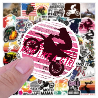 Dirt Bike Stickers |50Pcs Cross Country Motorcycle Waterproof Vinyl Decals - color: Dirt Bike