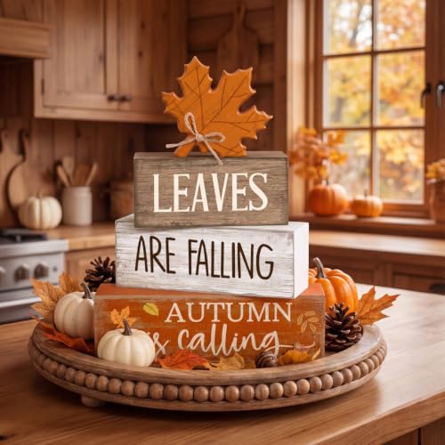 Lineshading 4 Pcs Fall Table Decor Wooden Maple Leaf, Autumn Leaves Sign - style: Autumn Cup