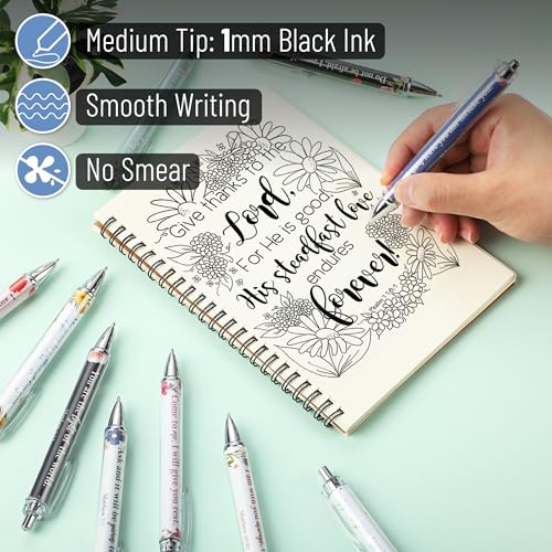 Mr. Pen- Christian Pen Set, 50 Pack, Black Ink, Opulent Blooms - color: Opulent Blooms, Black Ink, size: 50 Pack