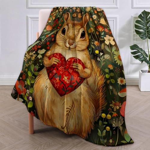 Squirrel Blanket Gifts for Women Kids - color: Squirrel, size: 60"x80"