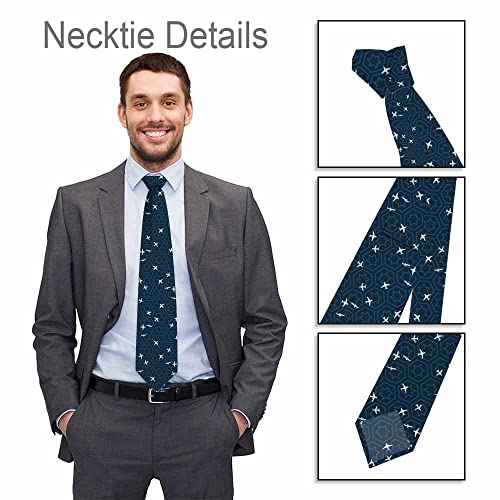 Black Dots Men's Neckties Retro Classic Circle Geometry Men's Tie for Mens Teens Business Work Casual Wedding Party - color: Aircraft