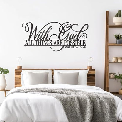 KOYILTD With God All Things Are Possible Signs Wall Decor Bible Wall Art