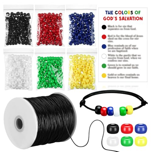 Tondiamo 1200 Pcs Plan of Salvation Bracelet Kit Gospel Bead Bracelet Bulk