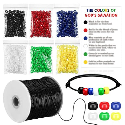 Tondiamo 1200 Pcs Plan of Salvation Bracelet Kit Gospel Bead Bracelet Bulk