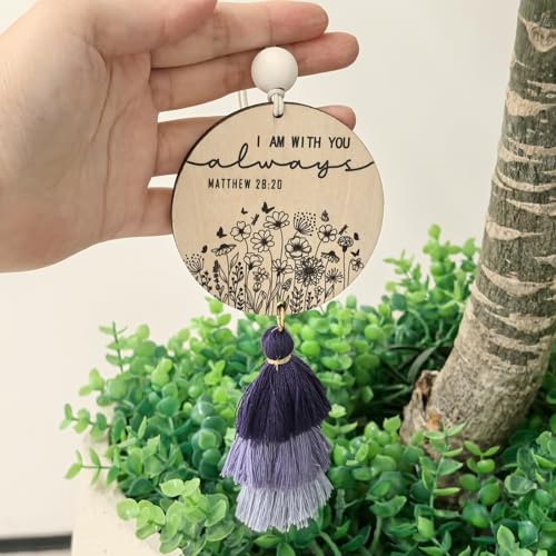 Christian Car Charm Cute Rear View Mirror Accessories for Women - color: Purple