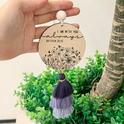 Christian Car Charm Cute Rear View Mirror Accessories for Women - color: Purple