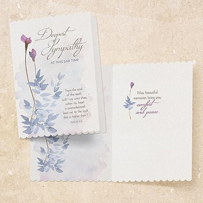 Faithfully Yours Designer Greetings Floral Sympathy Boxed Card 12 Pack