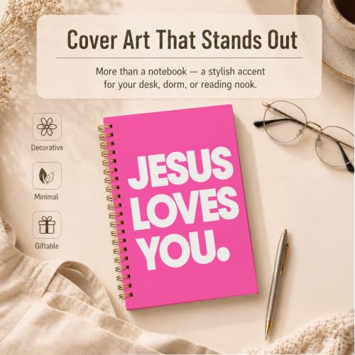 Hot Pink Christian Spiral Notebook 5.5x8.3 Inch - color: pattern-18