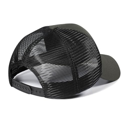 Baseball Cap, American Flag Trucker Hat for Men Women, Breathable Adjustable Fit Outdoor Mesh Snapback Hats - color: Olive/Black Flag