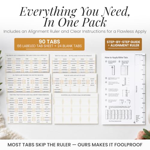 90 Christian Bible Tabs for Women, Men, and Kids - White - color: White