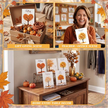 Eaasty 100 Pcs Cards with Stickers, Envelopes, Autumn Folding Style - style: Autumn Folding Style