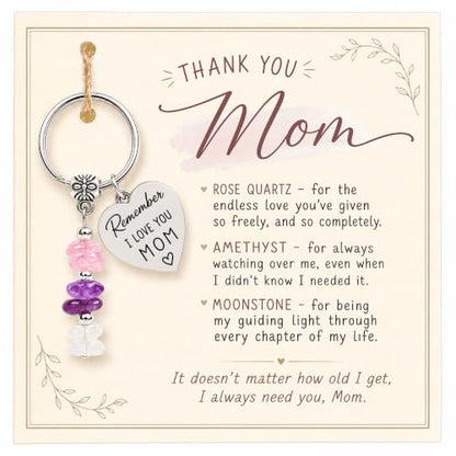 Crystal Keychain Gifts For Women, Friend, Coworker, Daughter, Mom, Faith - color: Thank You, Mom