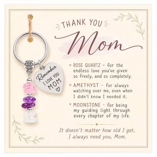 Crystal Keychain Gifts For Women, Friend, Coworker, Daughter, Mom, Faith - color: Thank You, Mom