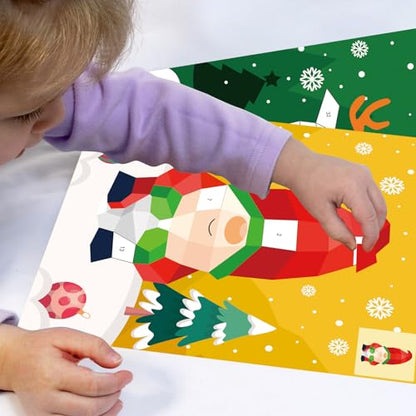 2PCS Christmas’s Day Crafts for Kids Ages 4-8 Sticker Paint Books Gift Party Create 20 Pictures?Sticker Sheets are Separate? - color: Christmas Stikcer Book