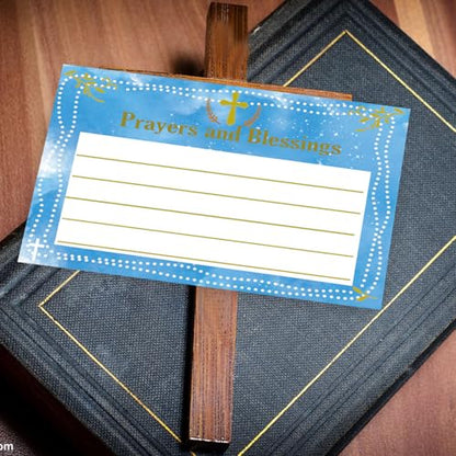 Prayer and Blessing Cards, 4x6 Inch Prayer Request Christian with Line All Occasion Blank Cards for Greeting Praying 50Pcs