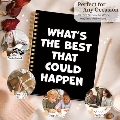 Enkvke Trendy Positive Affirming Notebook Journal A5, - color: What's the best that could happen-A5