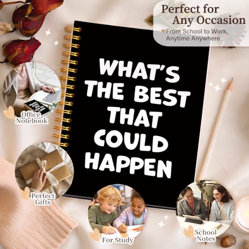 Enkvke Trendy Positive Affirming Notebook Journal A5, - color: What's the best that could happen-A5