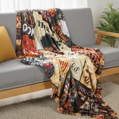 African American Book Lovers Gifts, Book Reading Throw Blanket, Librarian Bookish Books Club Gift for Black Women Bookworms Birthday Graduation Present Ideas Soft Flannel Blankets 50'' x 60'' - color: Brown-african American