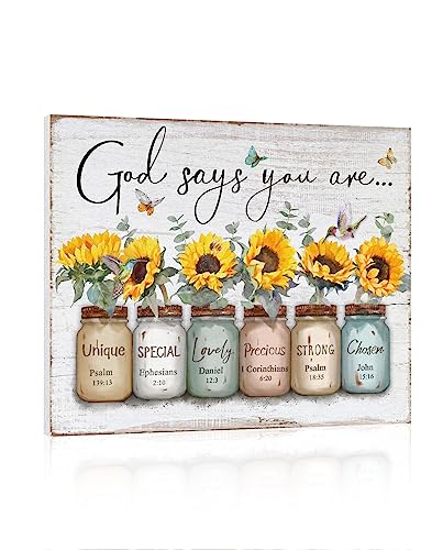 Inspirational Bible Verse Wall Art Christian Poster Decor12" x 15" - color: Sunflower, size: 15"L x 12"W