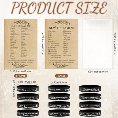 HyDren 36 Sets Bible Verse Bracelets, Religious Gifts Bulk - color: Black