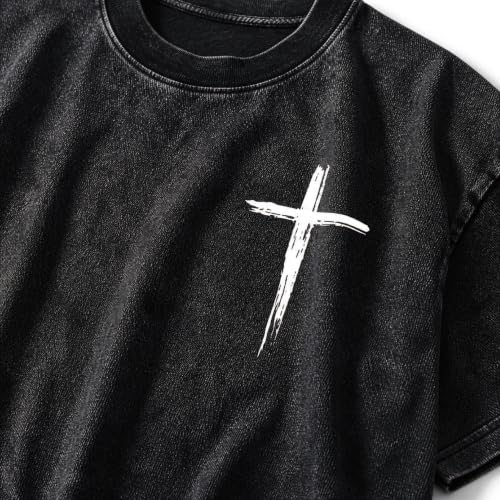 Christian Deadlift Shirts for Men Women Oversized Acid Washed Graphic Tees Jesus Faith GymTee - color: Army Green, size: 3X-Large