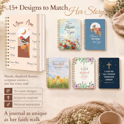 Hardcover Blank Christian Notebook – 140 Pages – You Are - color: Beige