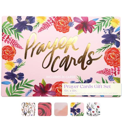 WORLD TRAVELER Scripture & Prayer Cards, 36 Prayer Cards, Gift Boxed 4x6 - color: Floral Wreath