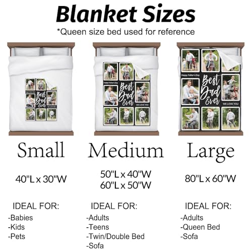 inkArts Custom Photo Blanket, Personalized Gift for Dad from Daughter or Son - color: 8 Photo-1