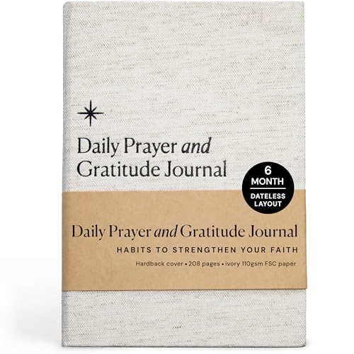 Christian Prayer Journal & Gratitude Journal – Guided Daily Devotional with Bible Verses, Prayer Prompts & Reflection – Faith Journal for Women & Men - color: White Cotton