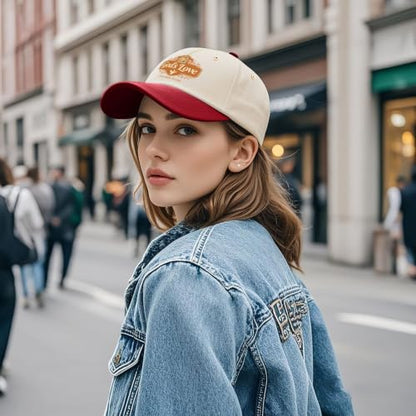 God's Love Bible Verse Christian Religious Graphic for Womens Trendy Washed Distressed Baseball Caps