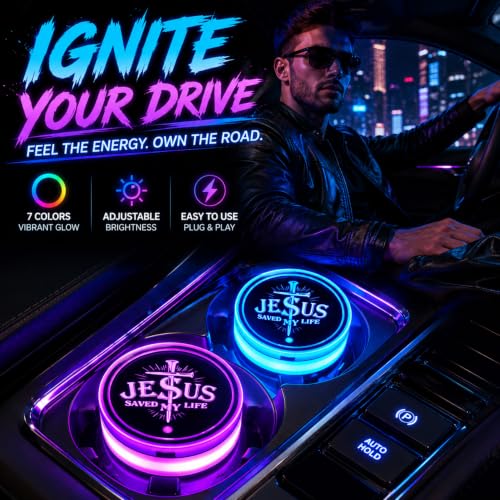 Black Cat Car LED Cup Holder Lights Vibration Sensor Cups Coasters - color: Black Cat