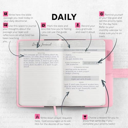 Prazoli Christian Bible Prayer Journal For WOMEN 9-Month Refill - Study Scripture Notebook & Planner Daily Devotional Undated | Religious Jesus Faith Gifts for Graduation, Pastor Baptism & Church - color: Women's Refill - 9 Months
