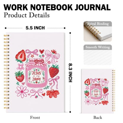 Cute Jesus Christian Notebook Strawberry Journal for Women Teen Girls - color: Strawberry Jam Jesus