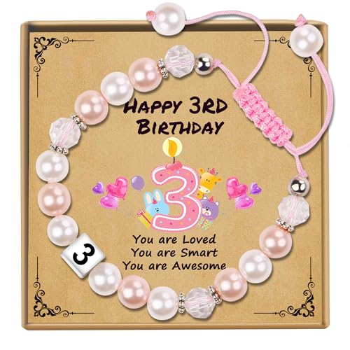 Sereney Birthday Gifts for Girls, 1-16 Year Old Girl Birthday Bracelet Gift - style: 3rd Bday