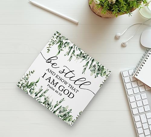 Christian Scripture PSALM 46:10 Be Still and Know that I am God Watercolor Eucalyptus Leaves Wood Box Sign Rustic Farmhouse Style Wood Block Plaque Decor for Home Church Wall Desk Shelf Decoration - color: Be Still and Know That I Am God