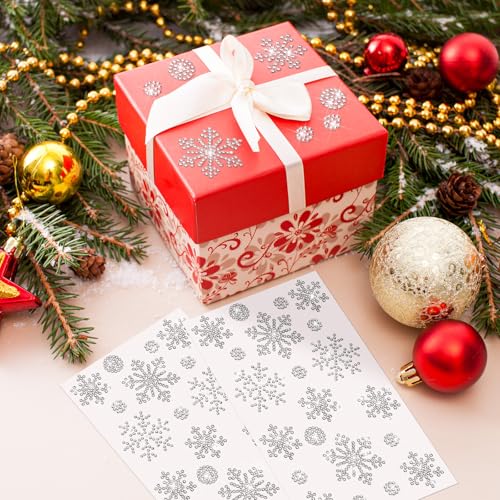 Epakh 84 Pcs Silver Snowflake Stickers Glitter Bling Rhinestone Sticker - color: Silver, size: Snowflake Diamond