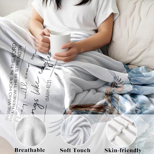 Christian Eagle Blanket, Christian Gifts for Women Men, 50x60 Inches - color: Eagle