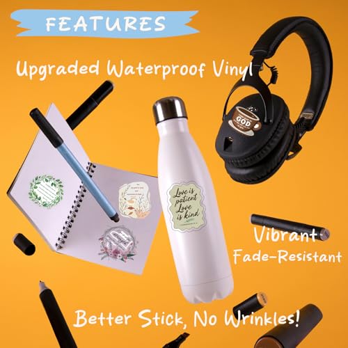 100Pcs Christian Stickers: Bible Verse Stickers, Waterproof, Fade-Resistant, for Bible Journaling, Water Bottles, Journaling, Kids, Women, Men - style: Christian100
