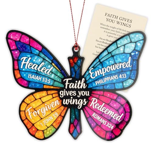 Butterfly Gifts for Women – Butterfly Suncatcher Inspirational Spiritual Gifts for Women 2026 for Christmas Mothes Day, Christian Gift Religious Gift Women Birthday Gifts, Valentines, Mothers Day - color: Butterfly 1