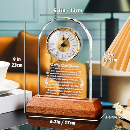 Arikyrist Glass Clock Gifts for Grandma from Granddaughter Grandson - color: Grandma